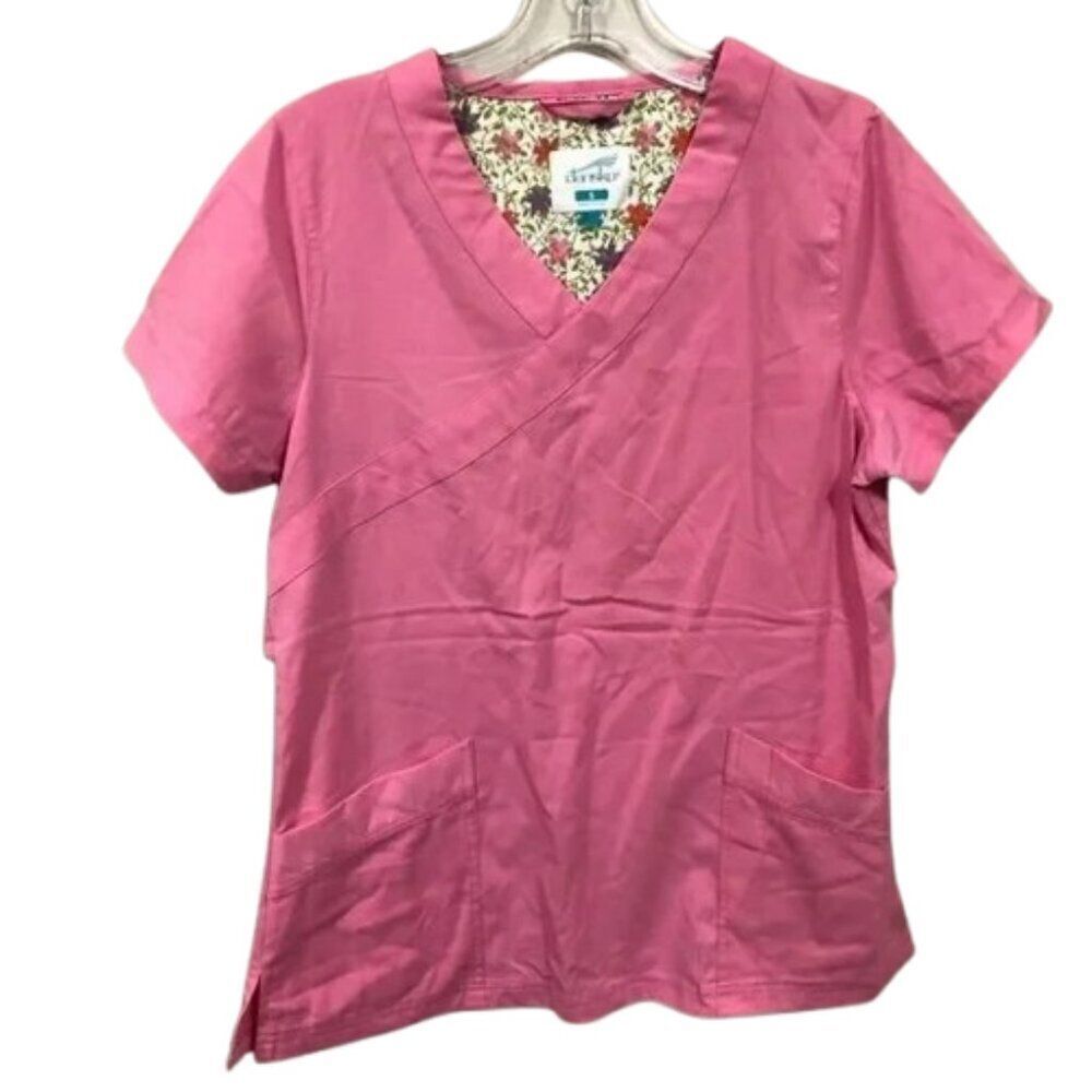 Dansko Women's Pink Scrub Top Shirt Size small